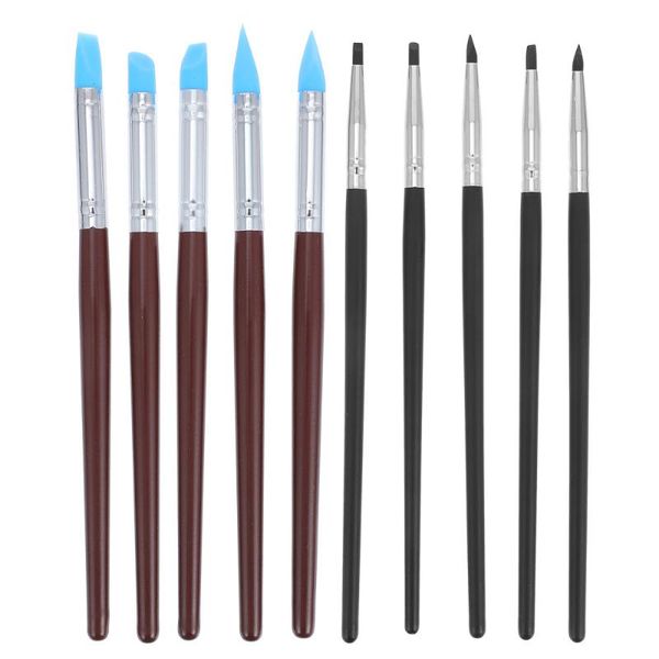 

nail brushes 10pcs art pens carving drawing polish, Yellow