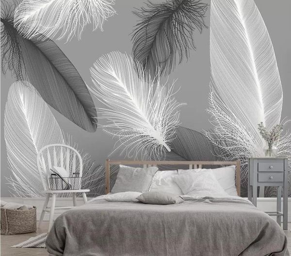 

wallpapers milofi custom large 3d wallpaper mural modern nordic feather living room bedroom background wall decoration