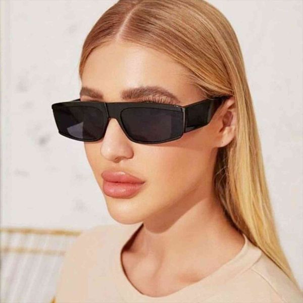 

narrow small frame rectangle sunglasses for women retro hip hop fashion trendy personality eyeglasses female streetwear, White;black