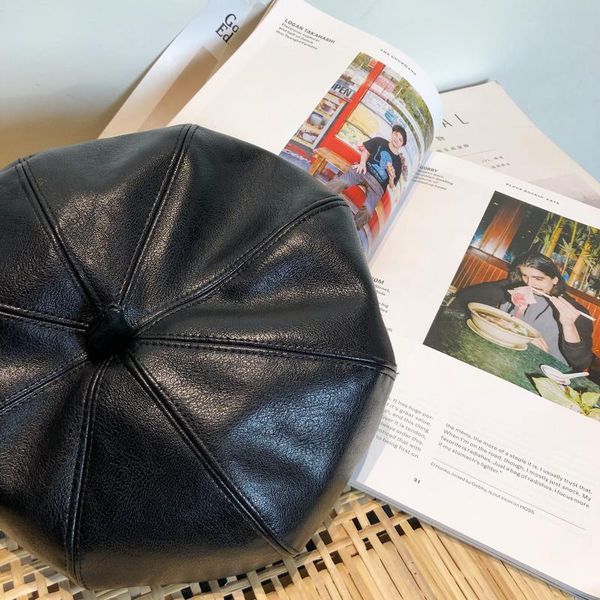 

berets versatile beret retro female british hat octagonal japanese art, Blue;gray