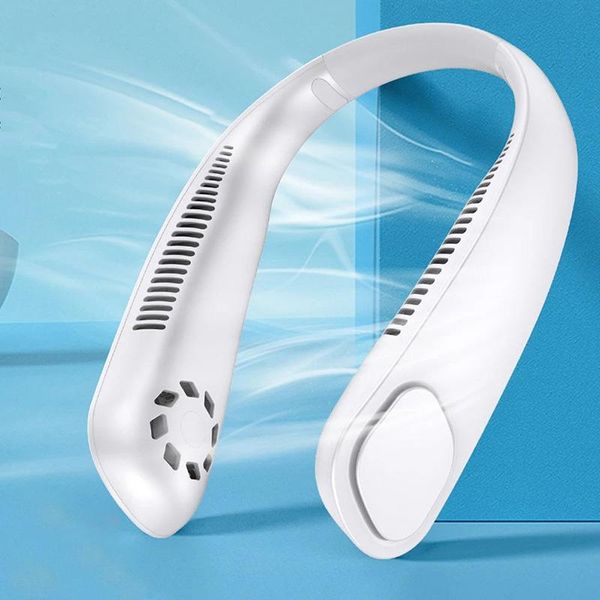 

electric fans bladeless mini neck fan portable usb rechargeable mute hanging sports outdoor ventilador student lazy cooling home cooler