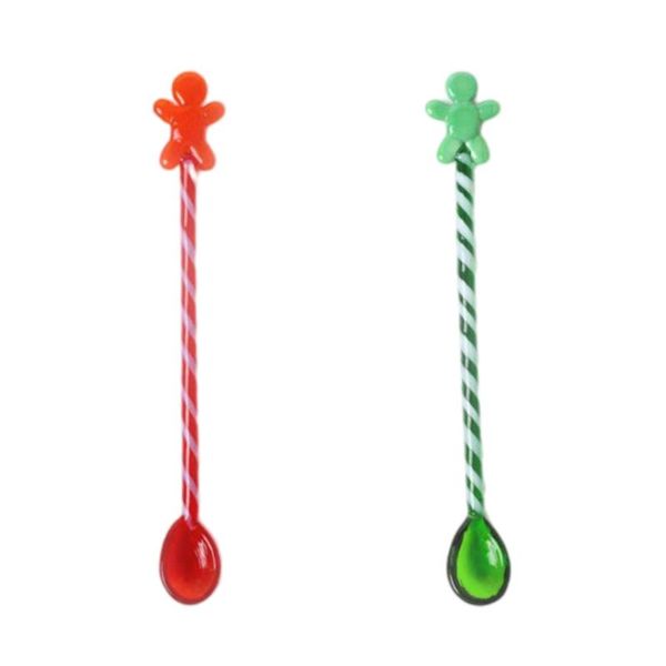 

spoons 2pcs exquisite the gingerbread man shape designed stirring rods