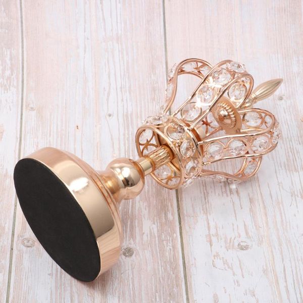 

crown shape candle holder retro plating iron art candlestick ornament for wedding party home decoration - size