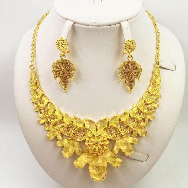 

earrings & necklace fashion wedding dubai africa nigeria african jewelry set gold-color romantic woman bridal sets, Silver