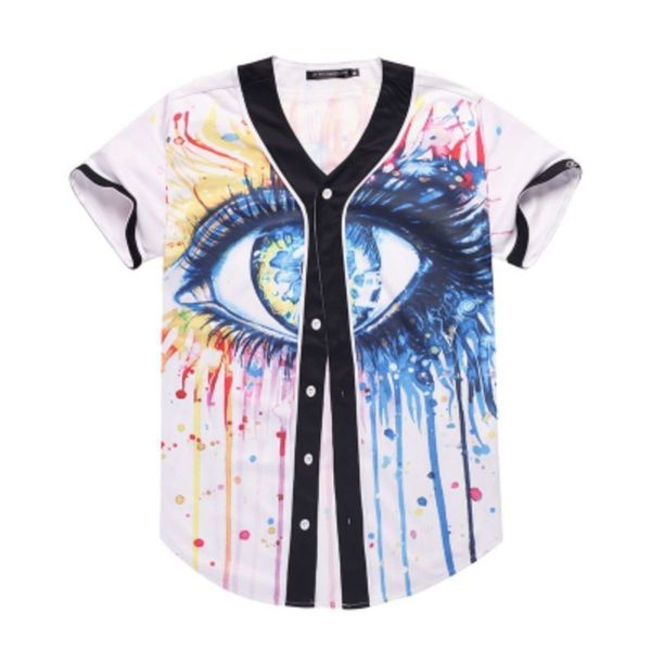 

baseball jersey men stripe short sleeve street shirts black white sport shirt yao1200, Blue;black