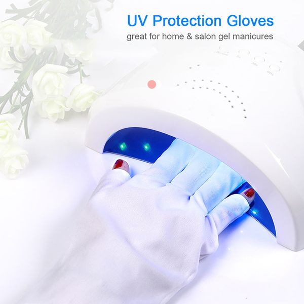

1 pair uv protection gloves fingerless anti uv glove protect hands from led uv gel nail polish drying lamp manicure nail tool