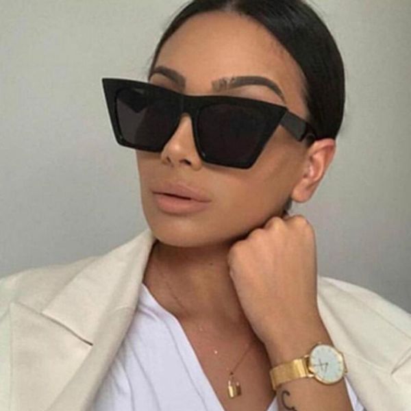 

fashion square sunglasses women oversized designer luxury man cat eye sun glasses classic vintage uv400 outdoor, White;black