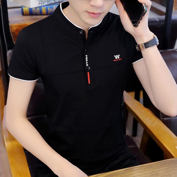 

2021 new men summer short sleeve slim fit o-neck tee shirt homme casual fashion t-shirt male cotton plus size 38o6, White;black