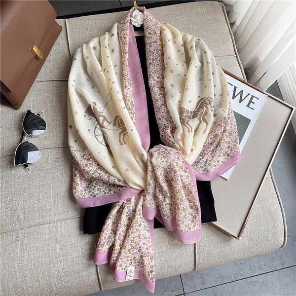 

2021 korean autumn cotton linen travel sunscreen shawl beach air conditioning silk scarf women, Blue;gray