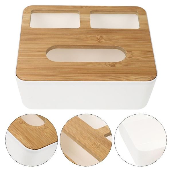 

tissue boxes & napkins 1pc box multi-purpose holder paper towel with bamboo cover