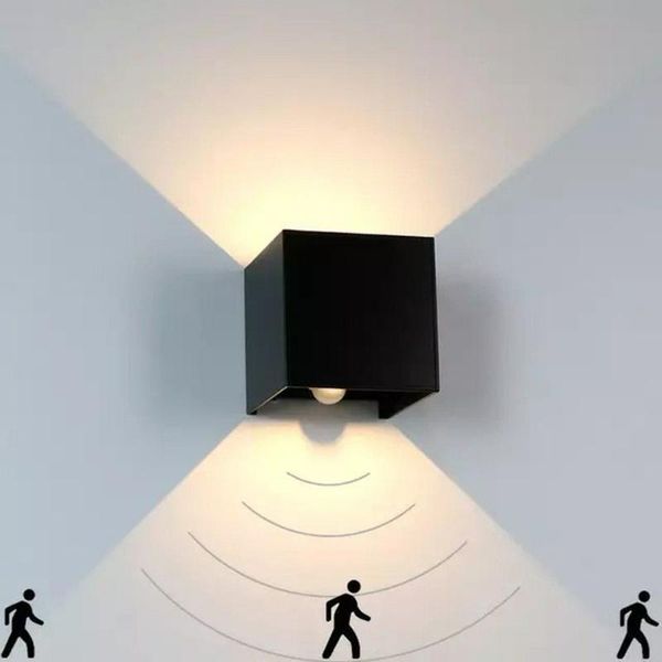 

outdoor wall lamps led light waterproof porch garden lamp bedroom decoration lighting aluminum human body sensor
