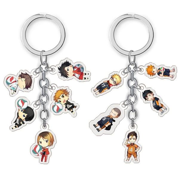 

keychains anime haikyuu hinata syouyou keychain key ring rare cosplay gift jewelry, Silver