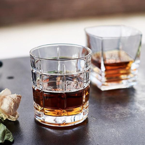 

wine glasses 200-400ml thick glass whiskey classical brandy vodka tumbler creative allotype cup bar party family drinkware