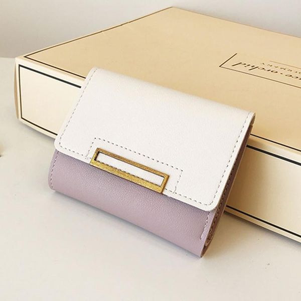 

wallets mini women wallet pu leather lady short purses multifunctional panelled portable hit color small cute money bag portfel, Red;black