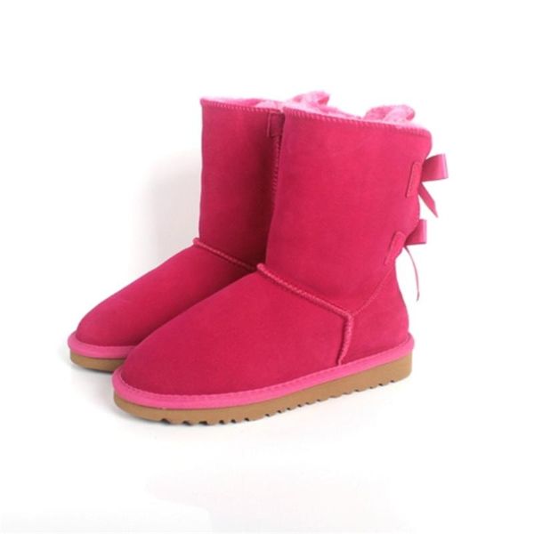 

boots classic ladies winter snow 2021 suede ankle plus velvet outdoor warmth plush girl shoes genuine australia, Black
