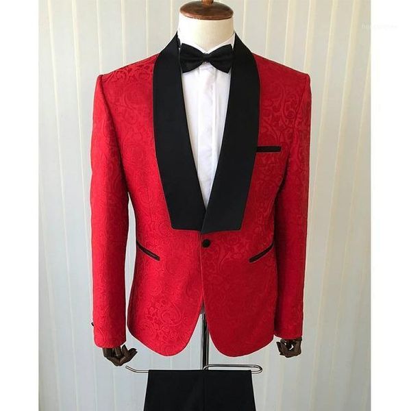 

brand groomsmen red pattern groom tuxedos shawl black lapel men suits wedding man blazer ( jacket+pants+tie ) c524 men's & blazers, White;black