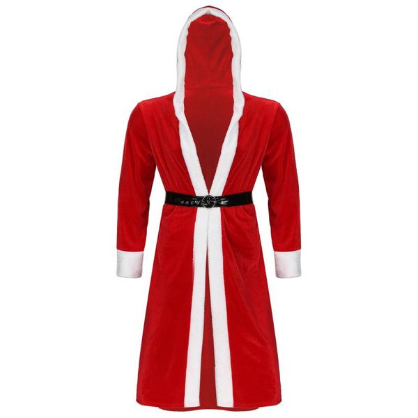 Men's Sleepwear Mens Natal Veludo com capuz de capuz Bathrobe