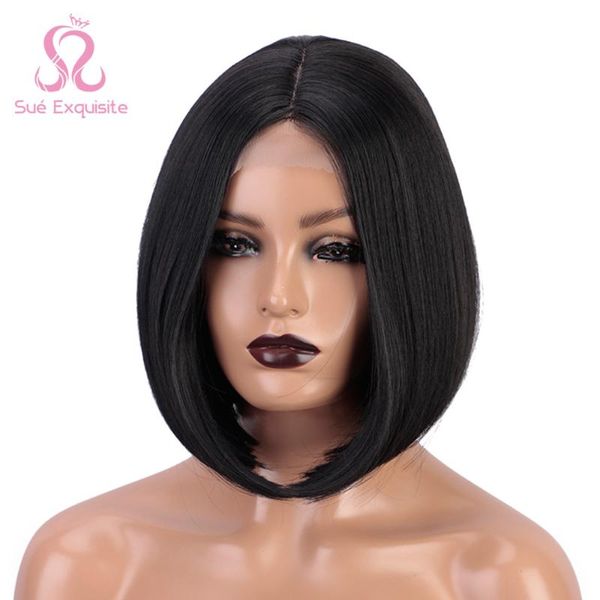 

synthetic wigs sue exquisite short bob for women cosplay black red natural hairline