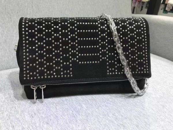 

waist bags genuine leather women mini rivets wings single shoulder bag casual wild fashion mobile phone messenger for woman