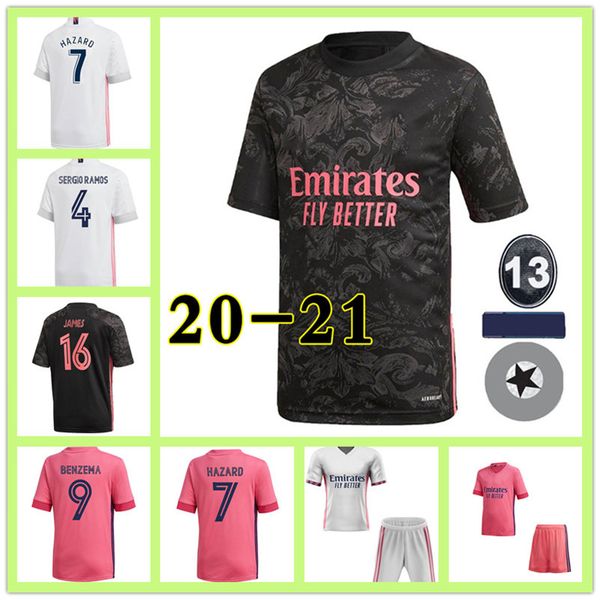 

men kids socks real madrid soccer jersey 20 21 22 hazard modric reinie camiseta 2020 2021 bale isco youth jerseys rodrygo football shirt, Black;yellow