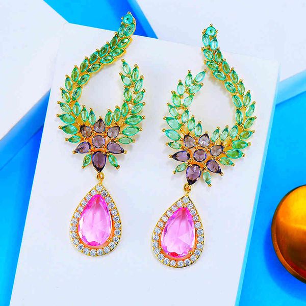 

brand luxury boho design angel tears dangle trendy wedding engagement party dubai earrings for women 2021, Silver