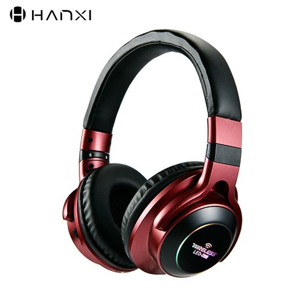 

headphones & earphones led light wireless bluetooth 5d stereo earphone with mic headset support tf card fm mode audio jack
