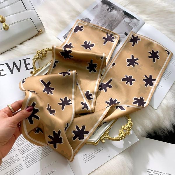 

scarves 100% silk scarf women wrap kerchief satin mulberry spring fashion luxury headband hijab shawls bandana, Blue;gray