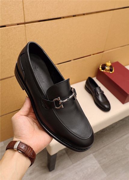 

2019 autumn new style mens loafers for wedding party dance black brown genuine leather slip on men's luxury dress shoes casual business