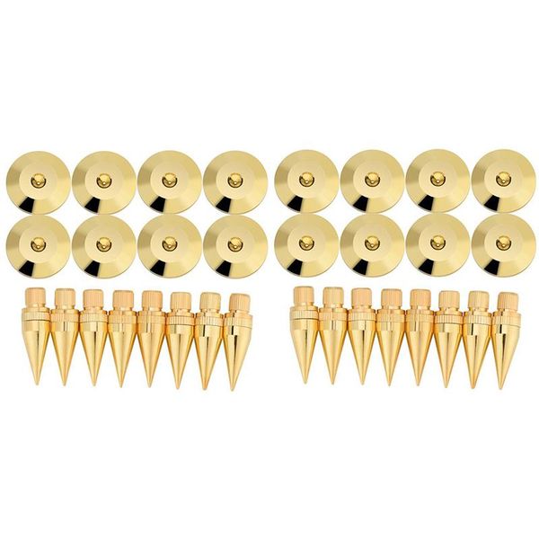 

16 pairs 6 x 36mm copper speaker spike isolation stand + base pad feet mat speaker isolation pads