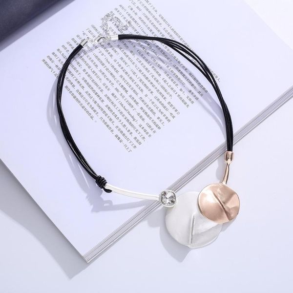 

pendant necklaces vintage geometric neck chokers necklace collar suspension pendants body decorative jewelry for women chains unusual access, Silver