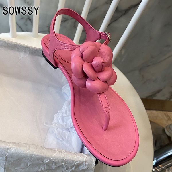 

70% off wholesale flip-flops summer new women's sandals fashion genuine leather flower decor flip flops sandalias comfortable vacation, Black