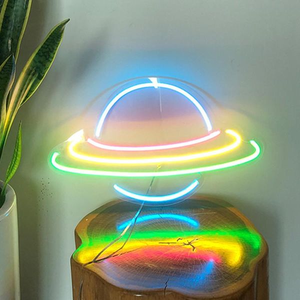 

other lighting bulbs & tubes creative color planet neon sign flex led custom decor store restaurant home room wall decoration ins