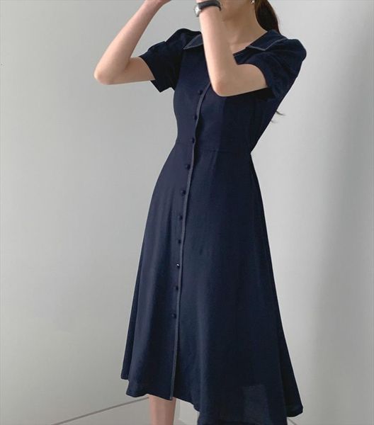 

Dress Women Chic Ladies Vestidos Summer Elegant Slim Waist Female Dresses, Black;gray