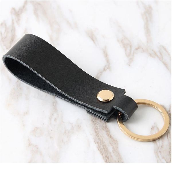

vintage brass pu leather keychain simple pu key chain wallet waist brass circle car leather trinket keychains k jllcyk