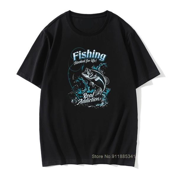 

men's t-shirts men t-shirt fishinger fooked for life red addiction large size pre-cotton fish tees shirt sale teenage t shirts, White;black