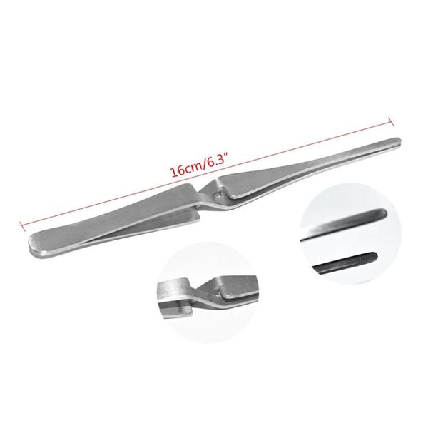 

eyebrow tools & stencils cross lock stainless steel reverse action pointed round tweezer hand