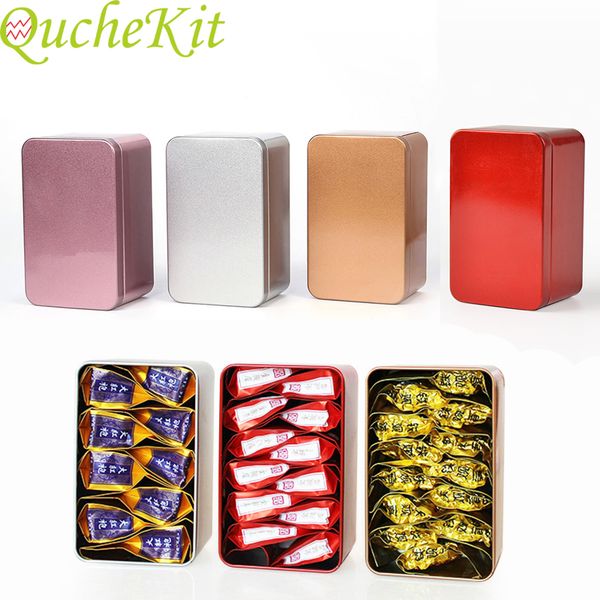 Metallo Tin Square Cosmetics Jewelry Desktop Iron Box Candy Chocolate Small Things Storage Boxes Bins