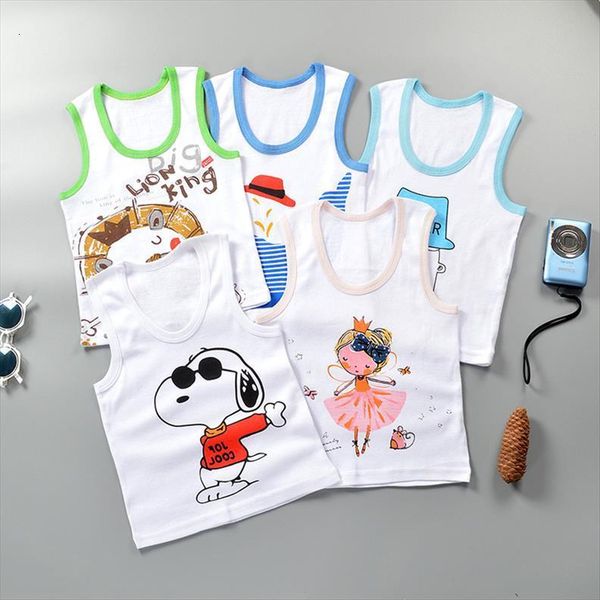 

summer baby vest shirt for boy and girl 100% cotton kids clothing cartoon sleeveless children retail ds19, Blue