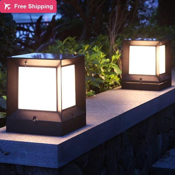 

lawn lamps 10pc 220v square cube led pillar lamp outdoor waterproof landscape column villa garden courtyard