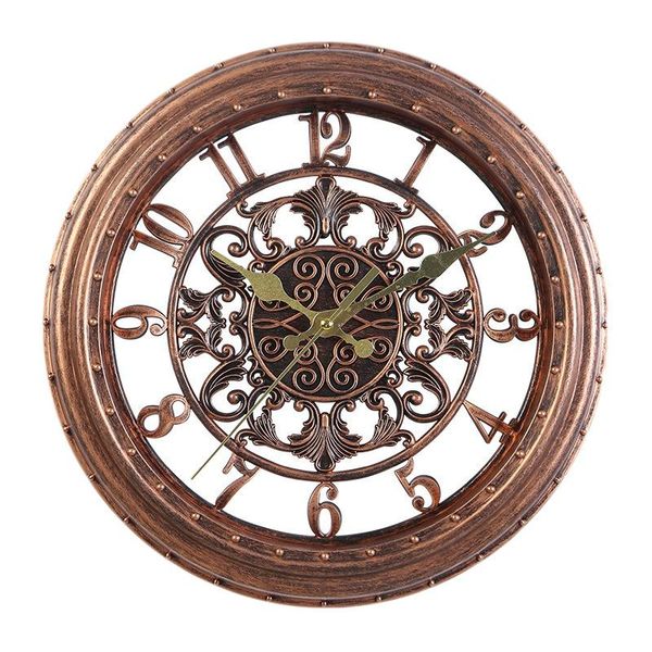 

wall clocks european style retro creative clock quartz round plastic fashion