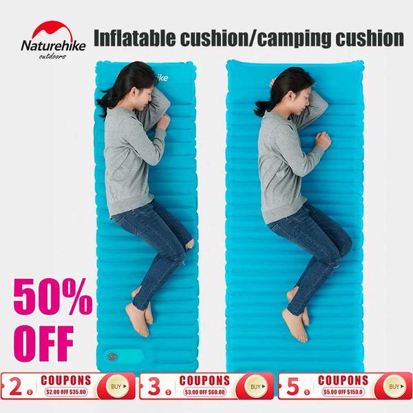 

outdoor pads naturehike air bed 7.5cm thicken camping mat with lightweight pillow tent sleeping cushion inflatable mattress for
