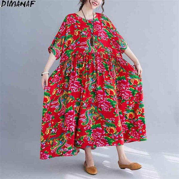 

plus size women summer dress long vestidos sundress chinese style floral lady loose casual es oversize 4xl 210531, Black;gray