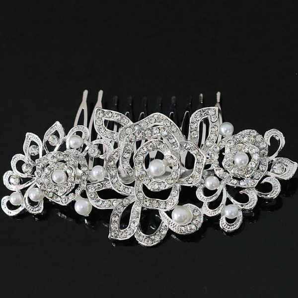 

hair clips & barrettes wedding bridal faux pearl flower crystal hairpin clip bridesmaid hairband headband comb tiara headwear hairdress acce, Golden;silver