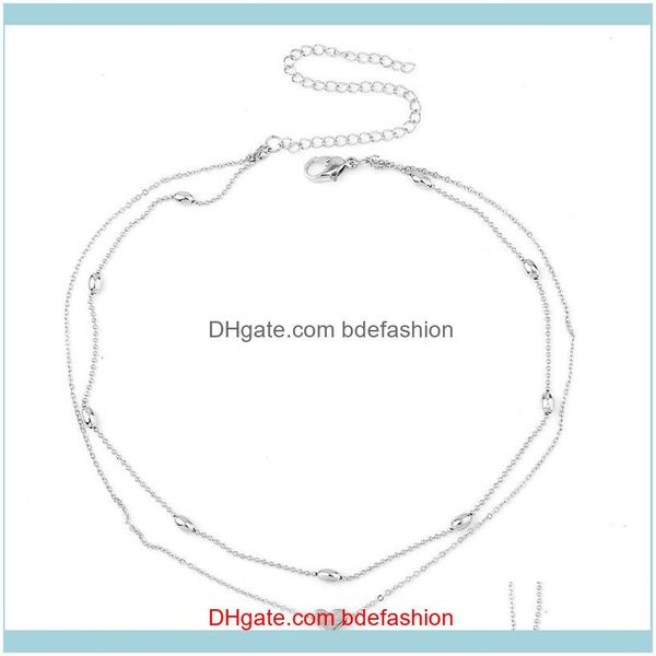 

pendant necklaces & pendants jewelrymultilayer choker set layered clavicle chain necklace for women drop delivery 2021 yikrt, Silver
