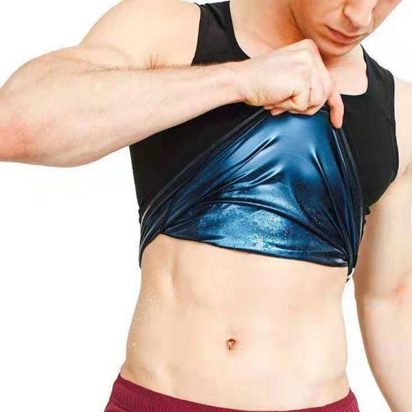 

gym clothing men women body fat burning sweat shaper sauna fitness vests tank yoga shirts suit for slimming weight loss, White;black