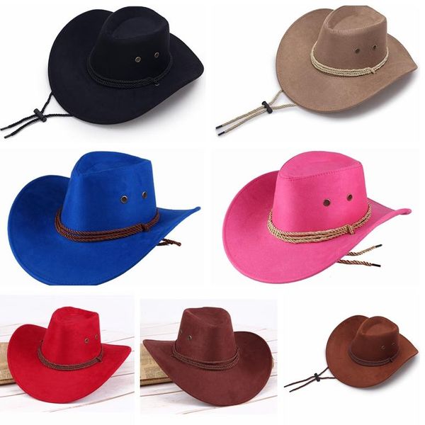

western cowboy hats men retro sun visor knight hat cowgirl wide brim hats summer outdoor tourism headwear, Blue;gray