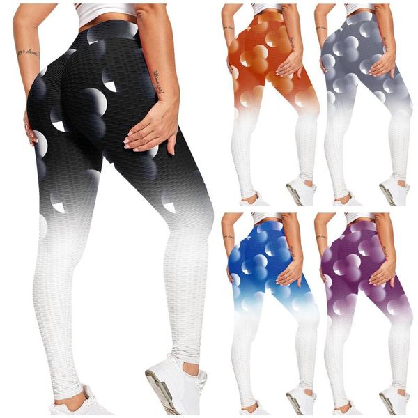 Damenhosen Capris Frauen Schnell trocknende Sport-Fitness-Leggins Geometrisch bedruckte Sport-Yoga-Leggings Schlanke Strumpfhosen-Hose für S-xxxl