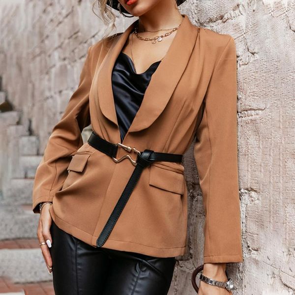

women's suits & blazers 2021 autumn winter solid color suit long-sleeve trendy british commuter jacket retro slim slimmer casual blazer, White;black