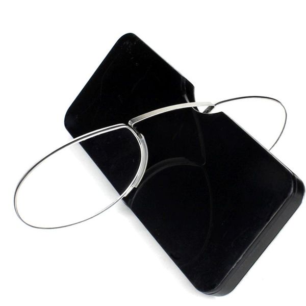 

sunglasses plastic reading glasses portable wallet reader with case nose clip on mini, White;black
