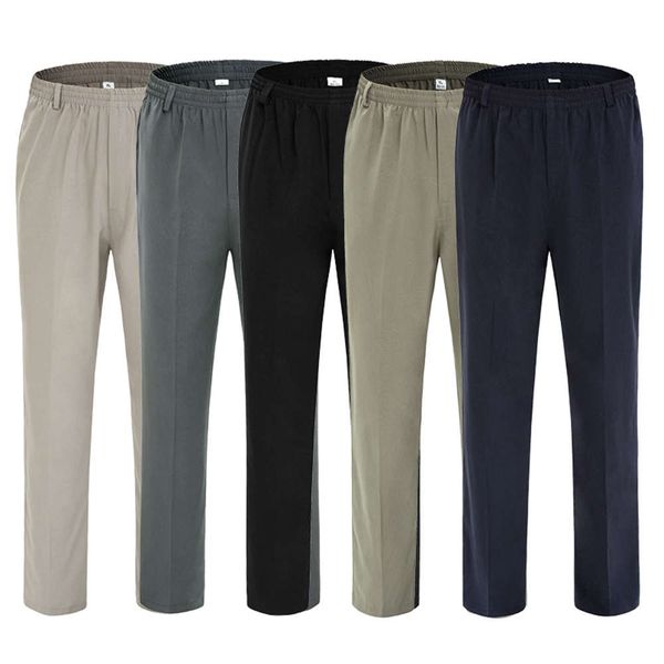 

summer light casual pants for middle-aged and old men, Black